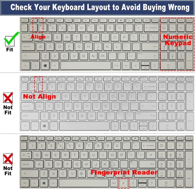 Ojos Keyboard Cover for 15.6 17.3 HP Laptop 15-er/eg/eh 15-fc/fd 17-cn/cp Series 17-cn0001tg 17-cn2083dx 17-cn2123nr 17-cp2033dx cn4033cl cn2083dx 15t-eg300 15-fc0093dx 15-fd0083wm 17-cp0700dx - Image 2