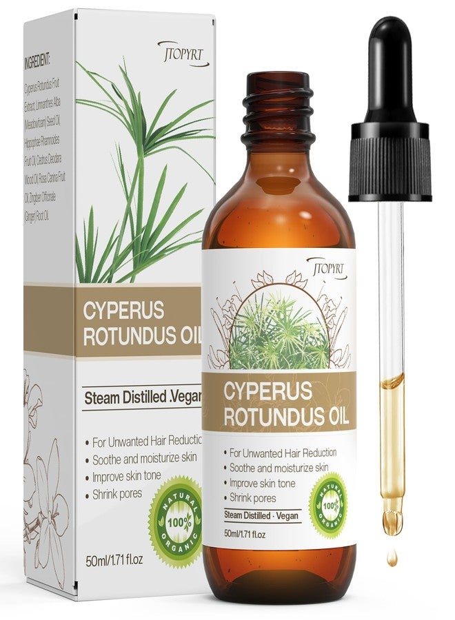 Jtopyrt Cyperus Rotundus Oil: Natural Cyprus Rotundus Oil for Hair Removal - Reduces Unwanted Hair Growth Organic Moisturizer for Women's Smooth Skin Care 50ml/1.71fl.oz - Image 1