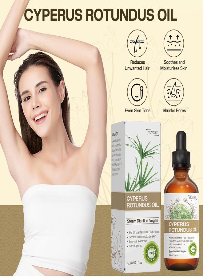 Jtopyrt Cyperus Rotundus Oil: Natural Cyprus Rotundus Oil for Hair Removal - Reduces Unwanted Hair Growth Organic Moisturizer for Women's Smooth Skin Care 50ml/1.71fl.oz - Image 2