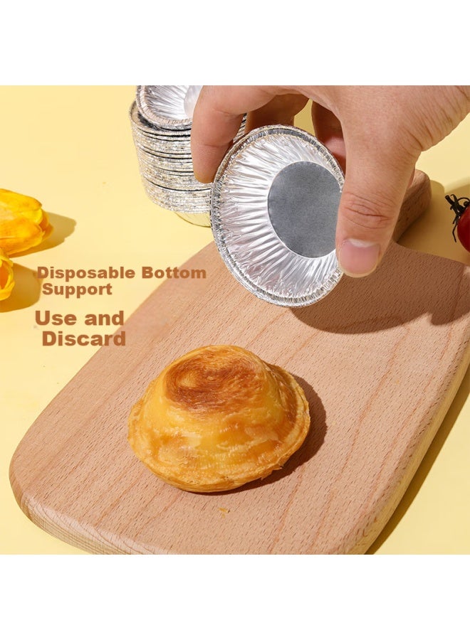 Faxilon Faxi Longxi Paper Egg Tart Trays [200 Pieces], Egg Tart Shells, Cake Cups, Oven-Specific Aluminum Foil Bowls, Egg Tart Molds - Image 3