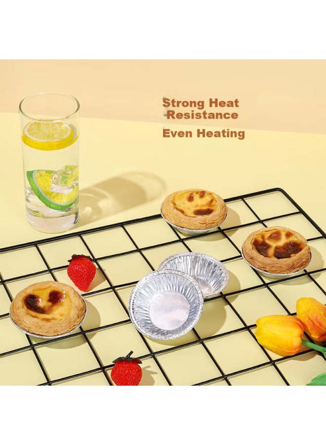 Faxilon Faxi Longxi Paper Egg Tart Trays [200 Pieces], Egg Tart Shells, Cake Cups, Oven-Specific Aluminum Foil Bowls, Egg Tart Molds - Image 4