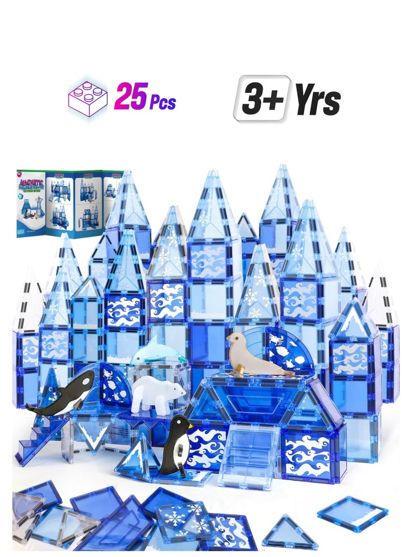 Excefore Magnetic Tiles for Kids Ages 3-5 4-8, 25Pcs Magnetic Tiles for Toddlers 3-5 STEM Magnet Tiles Magnet Blocks Toys Magnetic Building Blocks Animals Kids Games Preschool Learning Toy  - Image 1