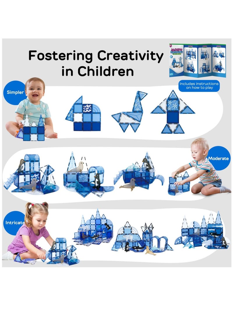 Excefore Magnetic Tiles for Kids Ages 3-5 4-8, 25Pcs Magnetic Tiles for Toddlers 3-5 STEM Magnet Tiles Magnet Blocks Toys Magnetic Building Blocks Animals Kids Games Preschool Learning Toy  - Image 4
