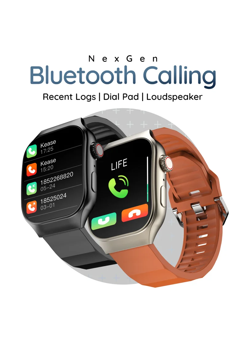 بيبل Pebble Curve 1.99 بوصة (5.05 سم) شاشة منحنية عالية الدقة، مكالمات BT، جناح صحي، وضع رياضي متعدد، حاسبة ذكية، مساعدة صوتية للذكاء الاصطناعي