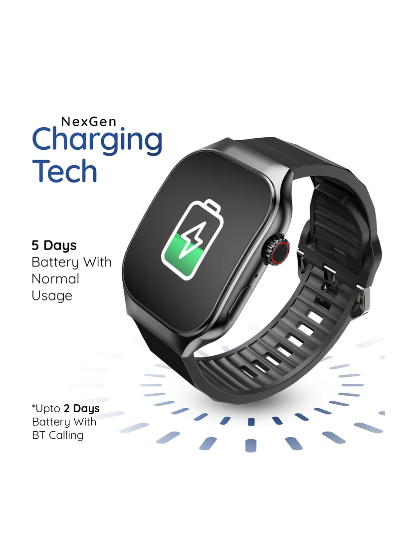 بيبل Pebble Curve 1.99 بوصة (5.05 سم) شاشة منحنية عالية الدقة، مكالمات BT، جناح صحي، وضع رياضي متعدد، حاسبة ذكية، مساعدة صوتية للذكاء الاصطناعي