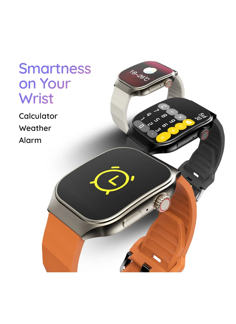 بيبل Pebble Curve 1.99 بوصة (5.05 سم) شاشة منحنية عالية الدقة، مكالمات BT، جناح صحي، وضع رياضي متعدد، حاسبة ذكية، مساعدة صوتية للذكاء الاصطناعي