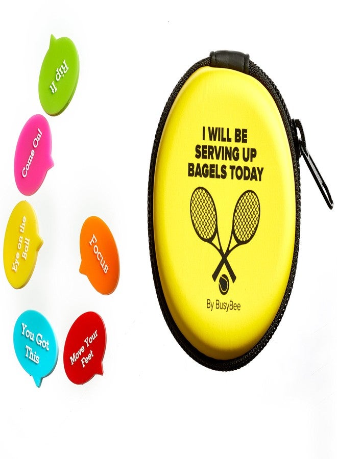 BusyBee Tennis Vibration Dampener in Fun Zipper Gift Pack. Best Shock Absorber (6 Count) Plus a Bonus: Exclusive Mobile App 3 Months Trial - Image 1