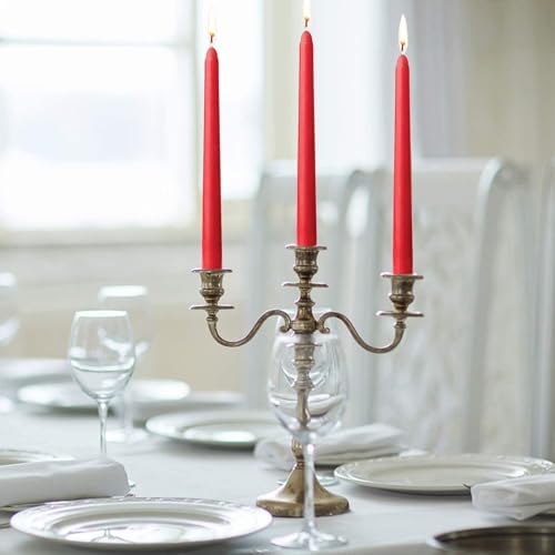 Howemon 14 Pack Red Taper Candles - Taper Candles 12 Inch Dripless, Smokeless & Unscented - 10 Hours Long Burning - Hand Poured Tall Candlesticks - Ideal for Weddings, Dinner Parties, and Home Decor - Image 2