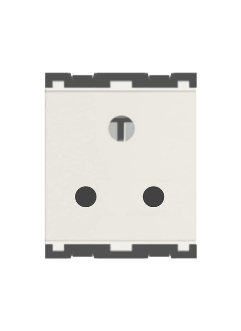 Norisys Cube Series Socket 6A 3-Pin-only Shuttered 2 Module (frost white)