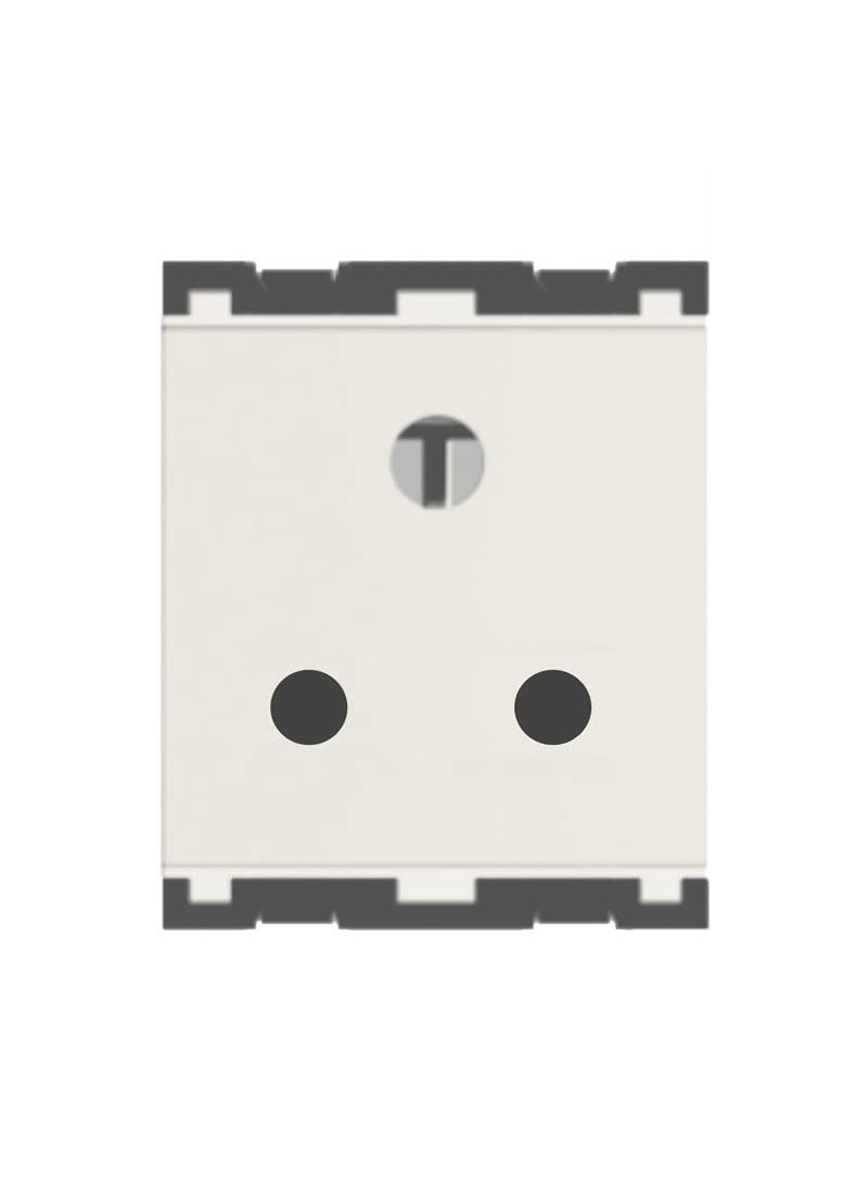 Generic Norisys Cube Series Socket 6A 3-Pin-only Shuttered 2 Module (frost white) 