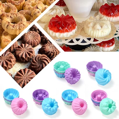 To Encounter 24-Pack Silicone Molds - Nonstick 3-Inch Silicone Donut Mold, Baking Cups, Donut Pan, Muffin, Jello, Bagel Pan - Oven, Microwave, Dishwasher Safe - Image 4