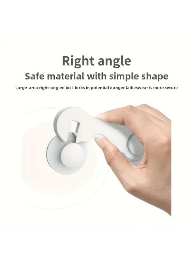 8pcs Home Safety Locks Durable ABS Plastic Phthalate Free White and Blue Set Easy to Install Cabinet Drawer Refrigerator Reusable Multipurpose Anti Pinch Protection - Image 4