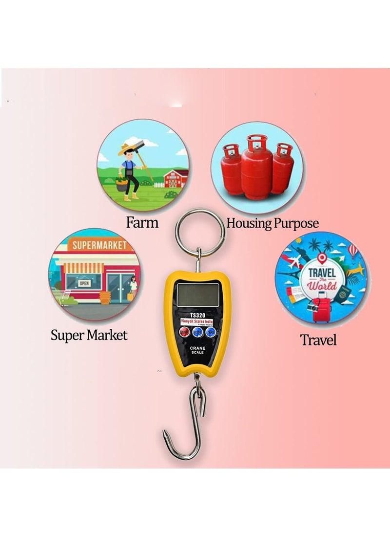 TS320 200KG Hanging Scale, Mini Crane scale, Electronic portable weight machine for luggage, LPG stations, Poultry Farms, Scrapyards, Airports, Travel Uses - Image 4