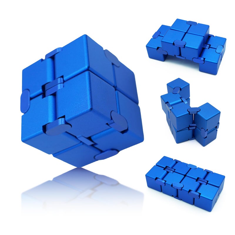 DOLASEV Infinity Cube Blue Fidget Toys for Audlts Fidgette Toys for Kids Fidget Toys for Teens Desk Fidgets for Office for Adults Blue - Image 3