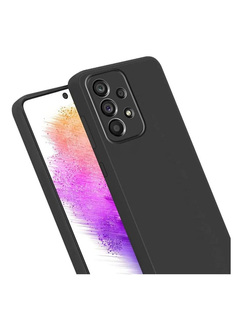 IAF Samsung galaxy A73 5G Soft Silicone Gel Rubber Case Shockproof Matte Finish Back Cover Inner Fabric Lining with Camera Protection Case for (Samsung galaxy A73 5G, Black) - Image 2