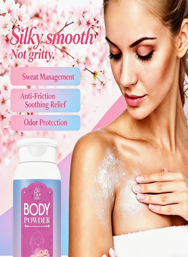 AOAO Body Powder for Women Fresh, Talc-Free Dusting Powder for Dryness, Soothing Aloe & Protect Zinc Oxide, Gentle Formula Sweat & Odor Control, Cornstarch Body Powder for Women Daily Freshness, 3.53oz - Image 2