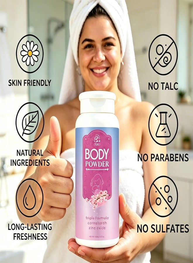 AOAO Body Powder for Women Fresh, Talc-Free Dusting Powder for Dryness, Soothing Aloe & Protect Zinc Oxide, Gentle Formula Sweat & Odor Control, Cornstarch Body Powder for Women Daily Freshness, 3.53oz - Image 4