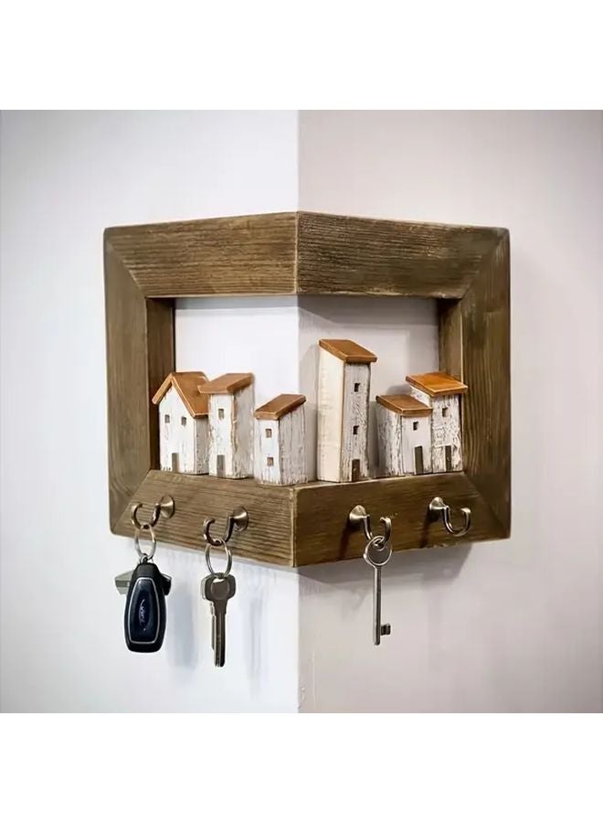 Type A Wall Mounted Key Holder With 4 Hooks For Bedroom Home Wall And Coat Organization - Image 2