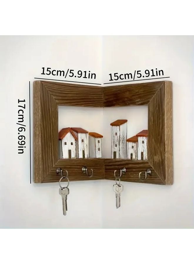 Type A Wall Mounted Key Holder With 4 Hooks For Bedroom Home Wall And Coat Organization - Image 5