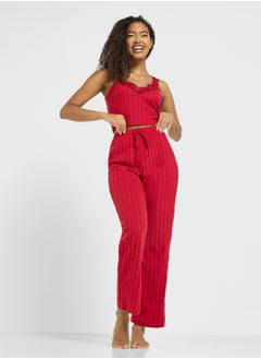 Ginger Lace Ribbed Cami Top & Pyjama Set  - Image 5