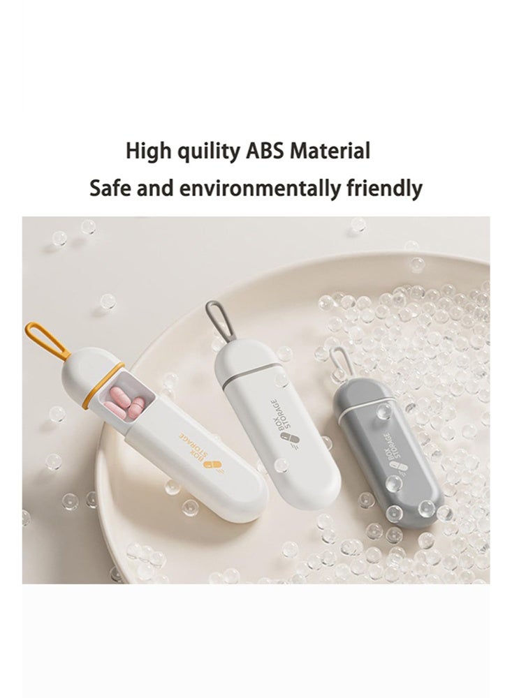 علبة حبوب صغيرة ضد الرطوبة ب3 فتحات - مقاومة للماء ومثالية للسفر أو الاستخدام اليومي - رمادي - Image 4