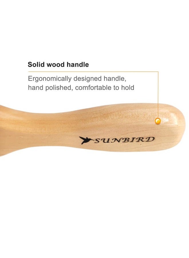 SUNBIRD Premium Beard Brush for Men - Dual-Sided Bristle & Nylon Bristles Beard Comb | Professional Grooming Tool Softens, Styles, Works with Beard Oil, Balm, Wax | Must-Have for Beard Care Kit - Image 3