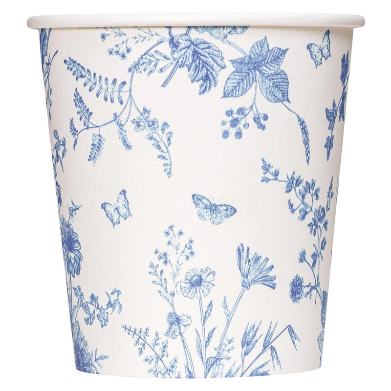 Crisky 5oz Paper Cups Dixie Cup[100 Pack], Disposable Bathroom Cups, Elegant Blue Floral Small Mouthwash Cup, Hot/Cold Beverage Coffee, Dessert for Birthday Parties, Home-use, Picnics, Ceremonies - Image 1