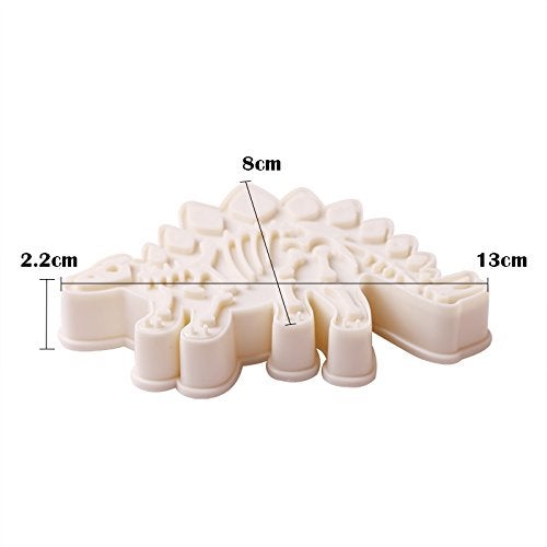 CONNECTWIDE Connectwide® Dinosaur Fossil Cookie Making Molds/Stamps - Set of 3-Pieces PVC Cream Chocolate Decoration Molds - DIY Baking Mould for Fondant Cake/Biscuit/Play Doh Arts  - Image 4
