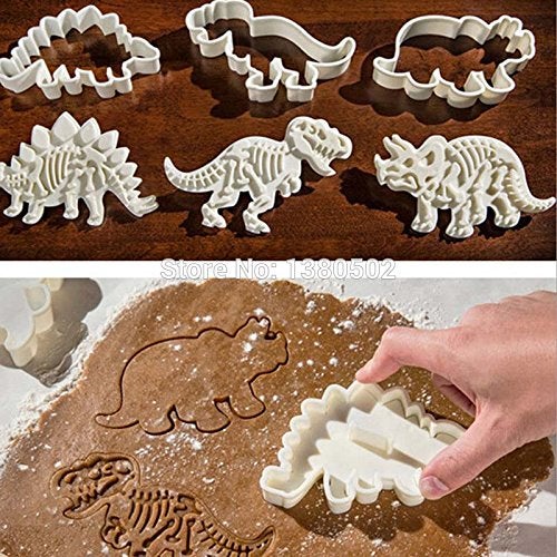 CONNECTWIDE Connectwide® Dinosaur Fossil Cookie Making Molds/Stamps - Set of 3-Pieces PVC Cream Chocolate Decoration Molds - DIY Baking Mould for Fondant Cake/Biscuit/Play Doh Arts  - Image 3