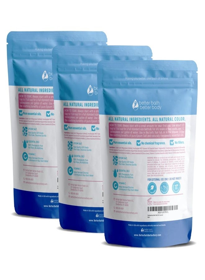 Better Bath Better Body Postpartum Bath Salt (3 Pack with Scoop) Postpartum Bath Soaks USP Grade Epsom Salt with Pure Essential Oils in BPA Free Pouch with Press Lock Seal Made in USA Three 2 Lbs Pouches 6 Lbs Total - Image 2