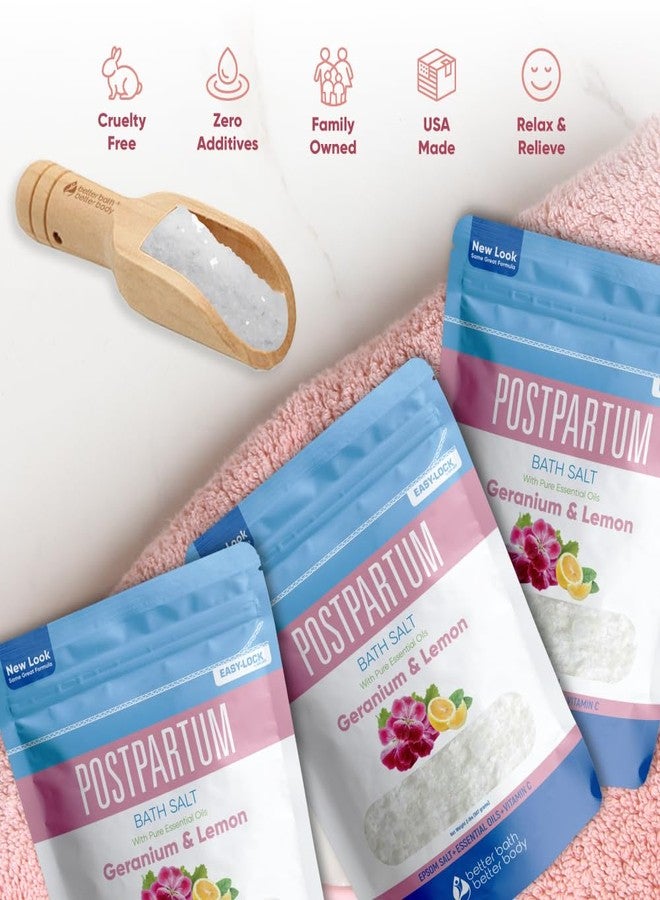 Better Bath Better Body Postpartum Bath Salt (3 Pack with Scoop) Postpartum Bath Soaks USP Grade Epsom Salt with Pure Essential Oils in BPA Free Pouch with Press Lock Seal Made in USA Three 2 Lbs Pouches 6 Lbs Total - Image 4