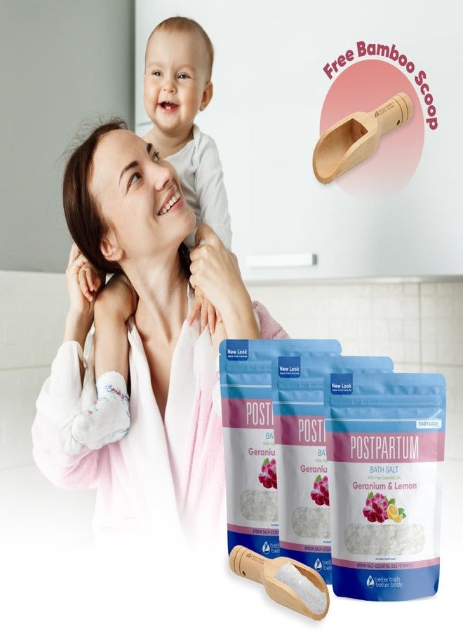Better Bath Better Body Postpartum Bath Salt (3 Pack with Scoop) Postpartum Bath Soaks USP Grade Epsom Salt with Pure Essential Oils in BPA Free Pouch with Press Lock Seal Made in USA Three 2 Lbs Pouches 6 Lbs Total - Image 3
