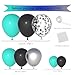 Cunnikku Teal Balloon Garland Arch Kit 142PCS Teal Blue Black and Metallic Silver Confetti Balloons for Gender Reveal Birthday Wedding Baby Shower Graduation Anniversary Engagement Halloween Party Decorations - Image 4