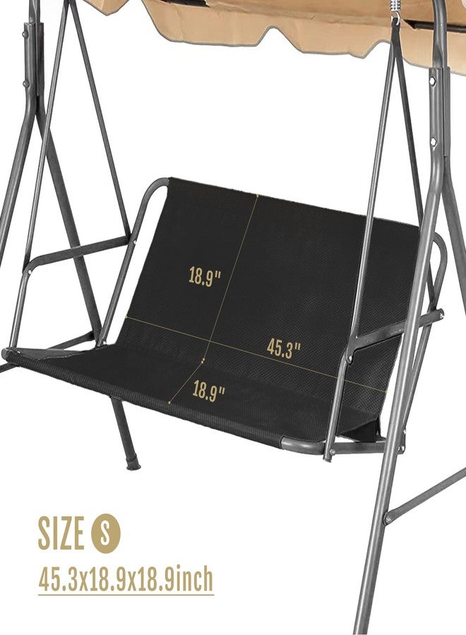 NXIEBFEK Porch Patio Swing Seat Cover Replacement, 600D Thicken Oxford Waterproof Replacement Fabric for Outdoor Garden Swing 2/3 Seater Chair 45.3x18.9x18.9inch(Black-S) - Image 2