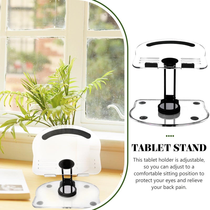Adjustable Foldable Tablet Stand Holder With Non Slip Base For Office Home Black - Image 4