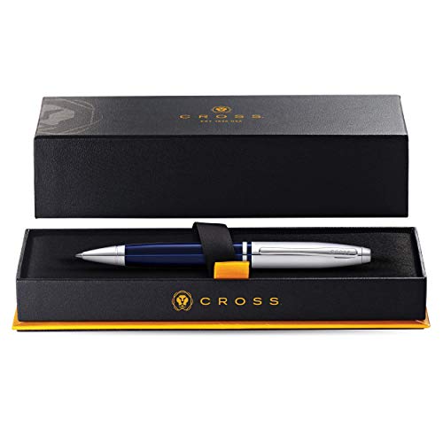 Cross Calais Refillable Ballpoint Pen, Medium Ballpen, Includes Premium Gift Box - Chrome/Blue - Image 3