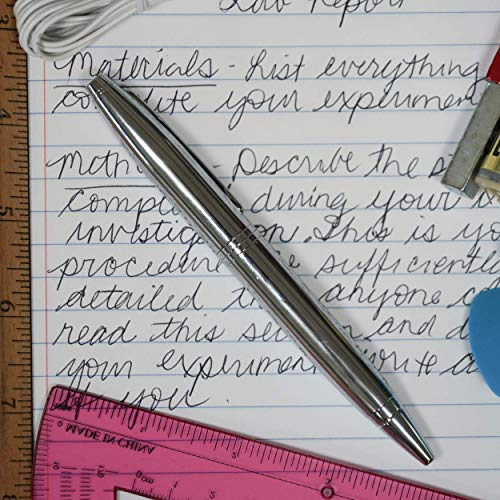 Cross Calais Refillable Ballpoint Pen, Medium Ballpen, Includes Premium Gift Box - Chrome/Blue - Image 5