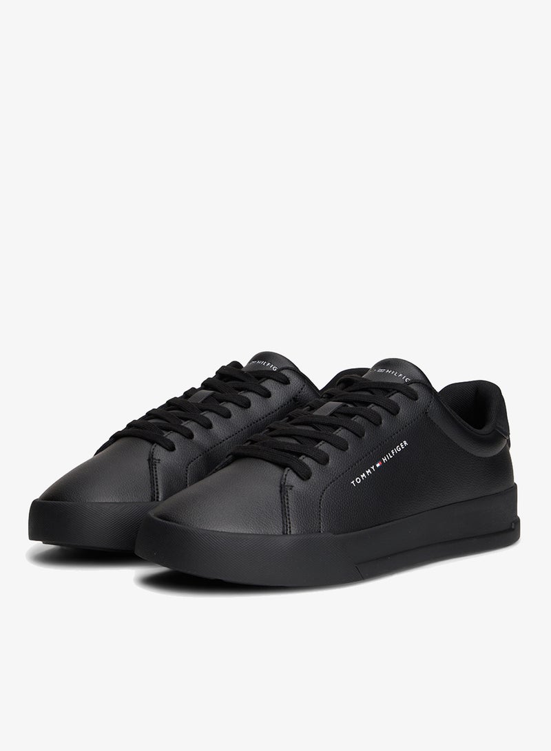 TOMMY HILFIGER Logo Court Trainers With Leather - Image 4