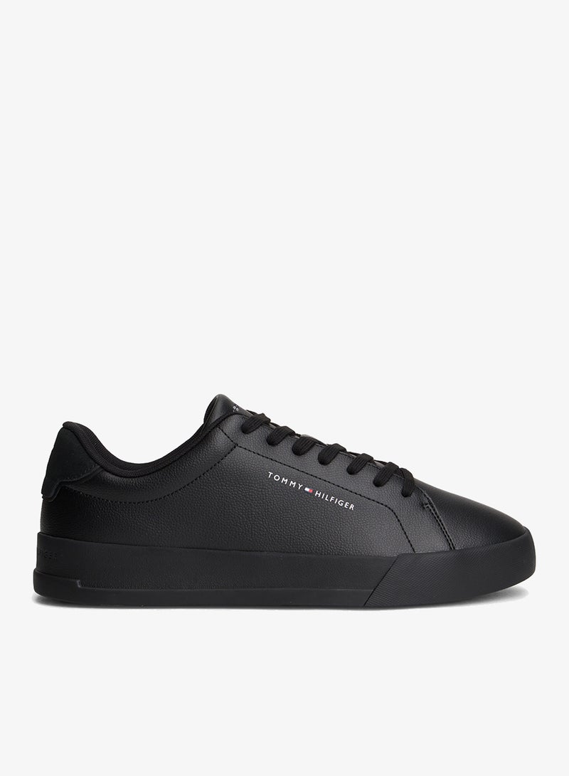TOMMY HILFIGER Logo Court Trainers With Leather - Image 1