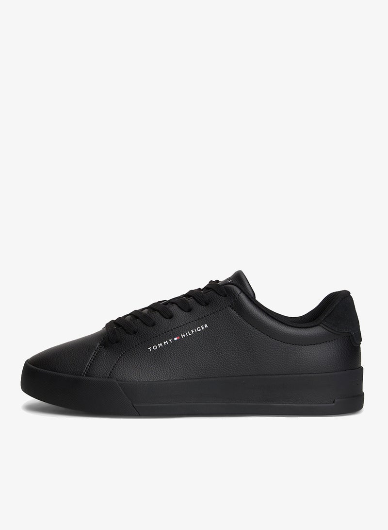 TOMMY HILFIGER Logo Court Trainers With Leather - Image 3