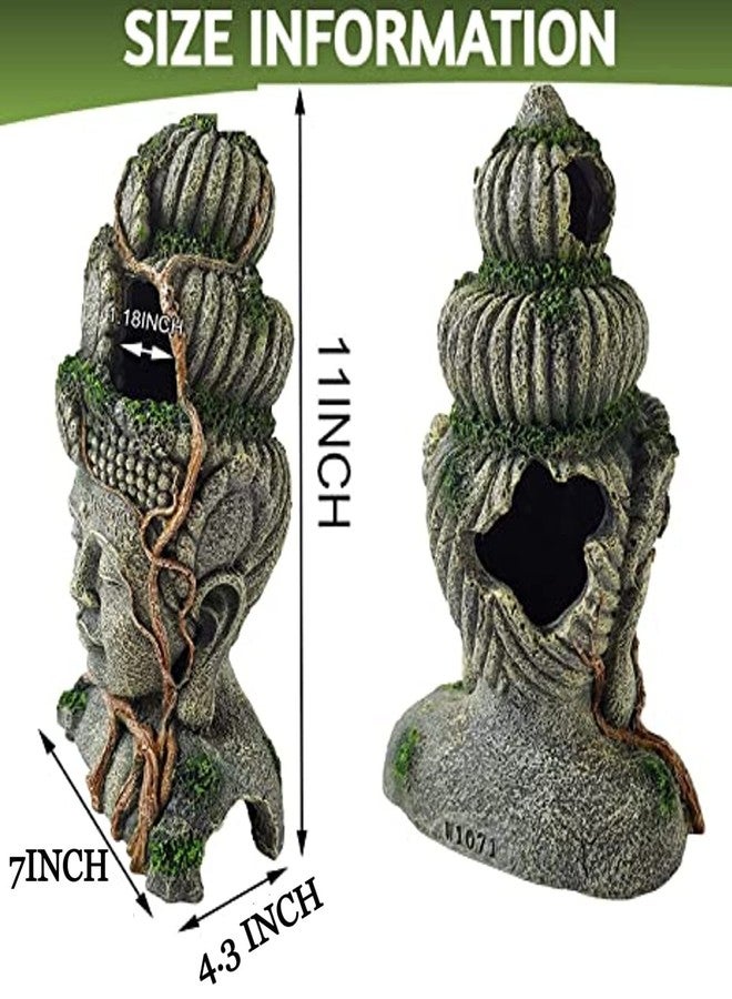 Mistletoe Natural Hiding Head Buddha Statue for Aquarium Decoration Ornaments/Toy for Fish Tank ONLY for Above 2ft Tank Decor - Image 2