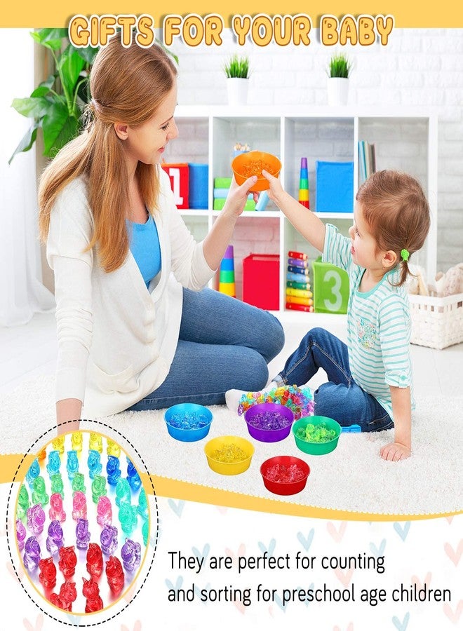 Leitee 62 Pcs Fine Motor Toys Counting Sorting Sensory Bin Filler, 50 Unicorn Acrylic Beads 4 Tweezers 2 Scissors Clips 6 Cups for Boys Girls Early Education and Sorting Counting Training Development - Image 5