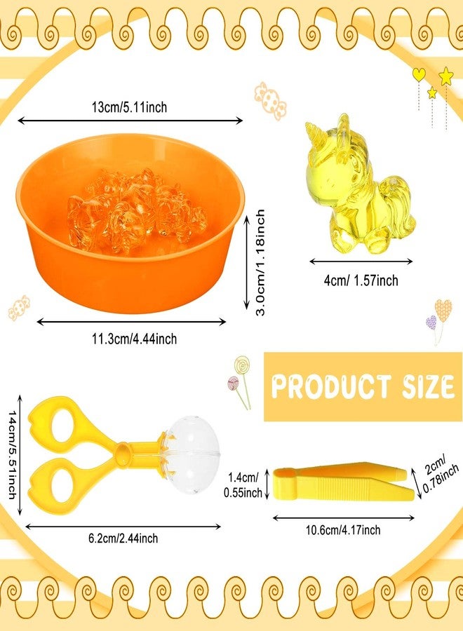 Leitee 62 Pcs Fine Motor Toys Counting Sorting Sensory Bin Filler, 50 Unicorn Acrylic Beads 4 Tweezers 2 Scissors Clips 6 Cups for Boys Girls Early Education and Sorting Counting Training Development - Image 2