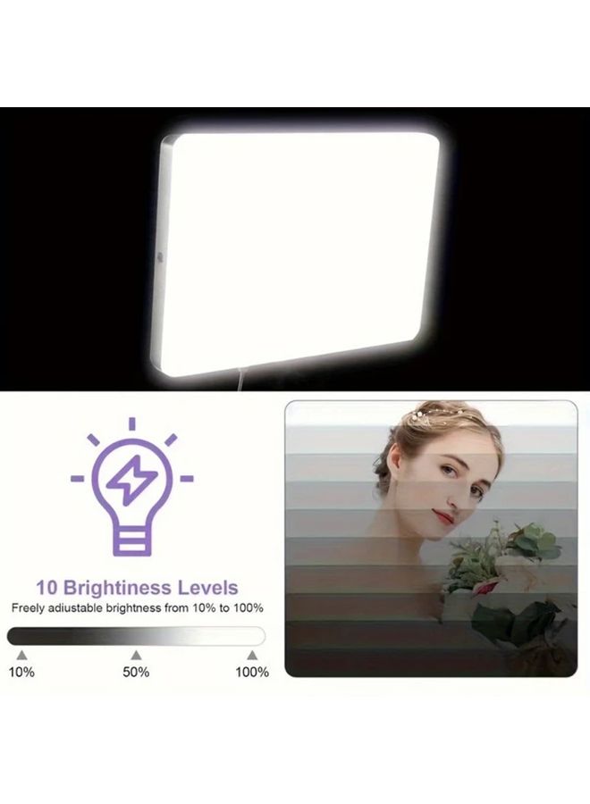 حلقة إضاءة مربعة 10 إنش مع حامل هاتف بطول 63 إنش، 3 أوضاع ألوان، حامل ثلاثي قابل للتعديل للبث المباشر، التصوير الذاتي، تصوير المكياج، إنشاء المحتوى، حامل هاتف محمول للتصوير وإضاءة المكياج. - Image 5
