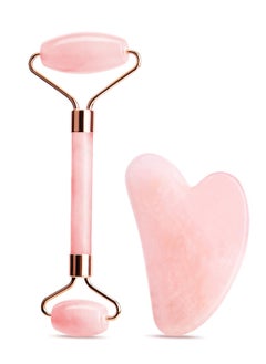 Scraping Facial Tools And Jade Roller Set Suitable For Facial Scraping Tools For Skin Care Scraping Stone Set Reduces Swelling And Improves Wrinkles Self Care Gift, Pink