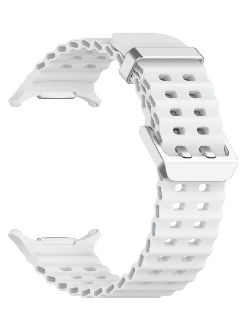 كومبي حزام بديل من السيليكون لساعة سامسونج جالاكسي ألترا/ألترا 2025 مقاس 47 مم، 3 قطع، باللون الأسود والأبيض والأزرق - Image 3