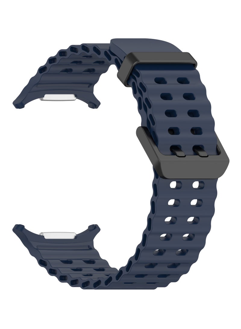 كومبي حزام بديل من السيليكون لساعة سامسونج جالاكسي ألترا/ألترا 2025 مقاس 47 مم، 3 قطع، باللون الأسود والأبيض والأزرق - Image 2