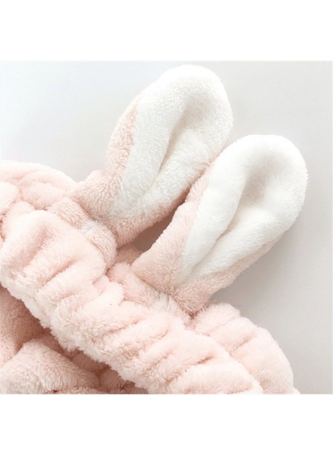 Lovef 5Pcs Bunny Ear Cosmetic Headband Fashion Cute Fluffy Elastic Makeup Headband Hairband for Shower, Face Washing, Facial Mask, Spa, Cosplay, Party - Image 5