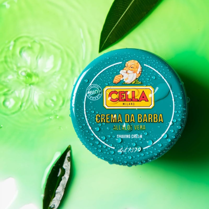 Cella Milano Aloe Vera Shaving Cream Soap, 150â€¯g â€“ Dense, Luxurious Lather with Razor-Glide Protection, Made in Italy Since 1899â€ - Image 3