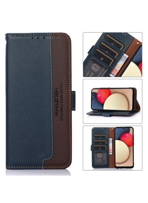 Case Cover For Realme GT2 Pro KHAZNEH Litchi Texture Leather RFID Phone Case Blue